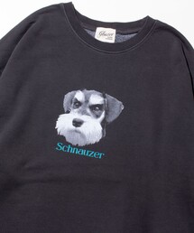 GLOSTER | 【GLOSTER/グロスター】DOG&CAT 犬猫プリント ピグメント クルーネックスウェット(スウェット)