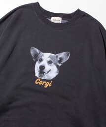 GLOSTER | 【GLOSTER/グロスター】DOG&CAT 犬猫プリント ピグメント クルーネックスウェット(スウェット)