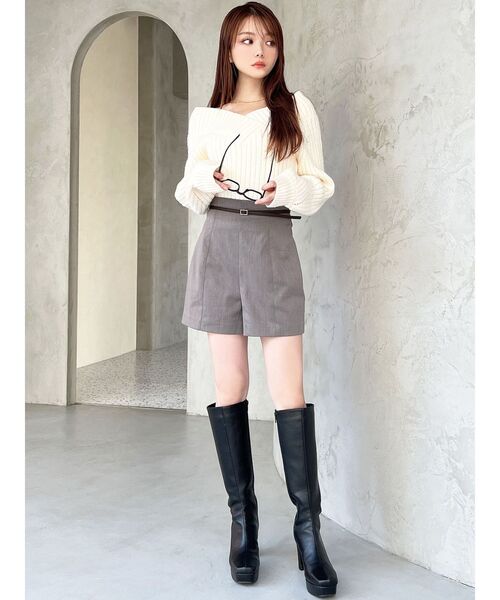 RESEXXY（リゼクシー）の「クロップドニット（ニット/セーター・レディース・アイボリー/ブラック/ピンク・FREE）」の21枚目の写真