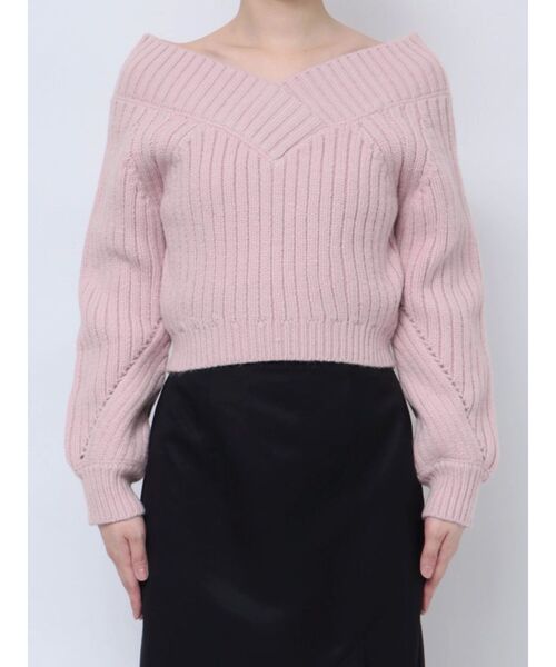 RESEXXY（リゼクシー）の「クロップドニット（ニット/セーター・レディース・アイボリー/ブラック/ピンク・FREE）」の22枚目の写真