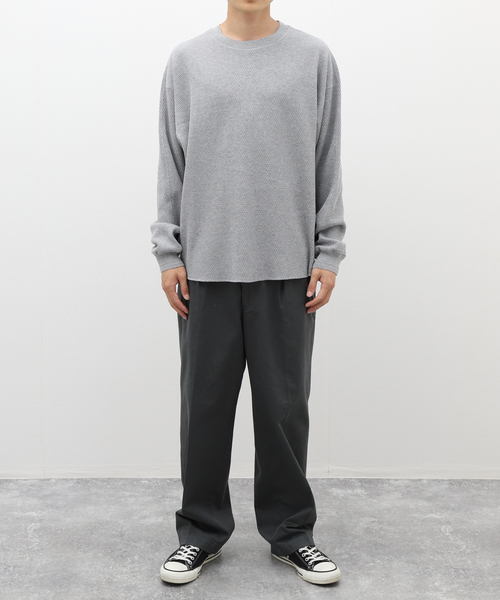 JOURNAL STANDARD relume（ジャーナルスタンダード　レリューム）の「ヘビーハニカム クルーネック（Tシャツ/カットソー・メンズ・アイボリー/ブラック/ホワイト/グレー・LARGE/MEDIUM）」の6枚目の写真