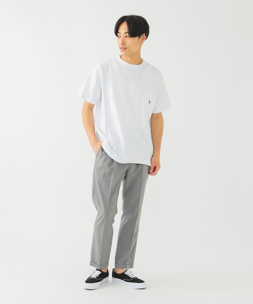 BEAMS(ビームス)の「BEAMS / Bロゴ ポケット Tシャツ(Tシャツ/カットソー・メンズ・グレー系その他/ネイビー/ホワイト・XL/L/M/S/XX-LARGE)」の9枚目の写真