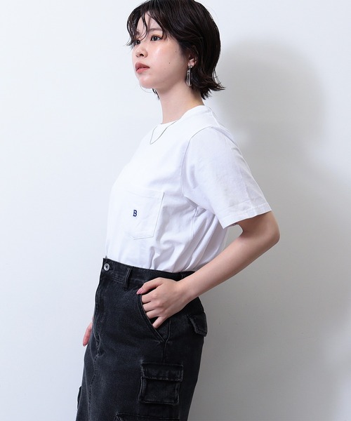 BEAMS(ビームス)の「BEAMS / Bロゴ ポケット Tシャツ(Tシャツ/カットソー・メンズ・グレー系その他/ネイビー/ホワイト・XL/L/M/S/XX-LARGE)」の4枚目の写真