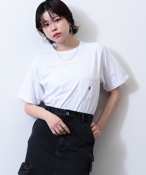 BEAMS(ビームス)の「BEAMS / Bロゴ ポケット Tシャツ(Tシャツ/カットソー・メンズ・グレー系その他/ネイビー/ホワイト・XL/L/M/S/XX-LARGE)」の14枚目の写真