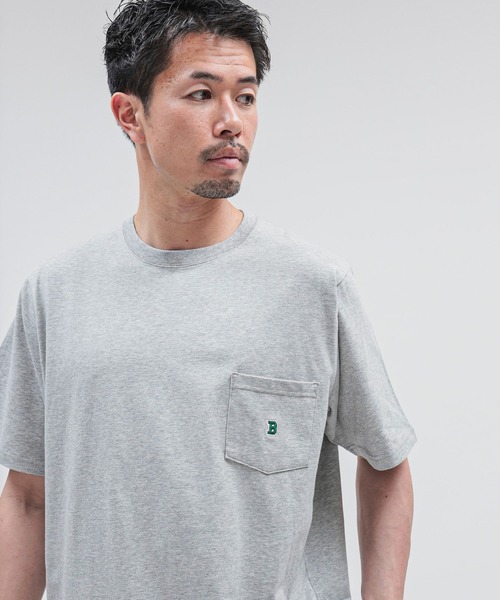 BEAMS(ビームス)の「BEAMS / Bロゴ ポケット Tシャツ(Tシャツ/カットソー・メンズ・グレー系その他/ネイビー/ホワイト・XL/L/M/S/XX-LARGE)」の15枚目の写真