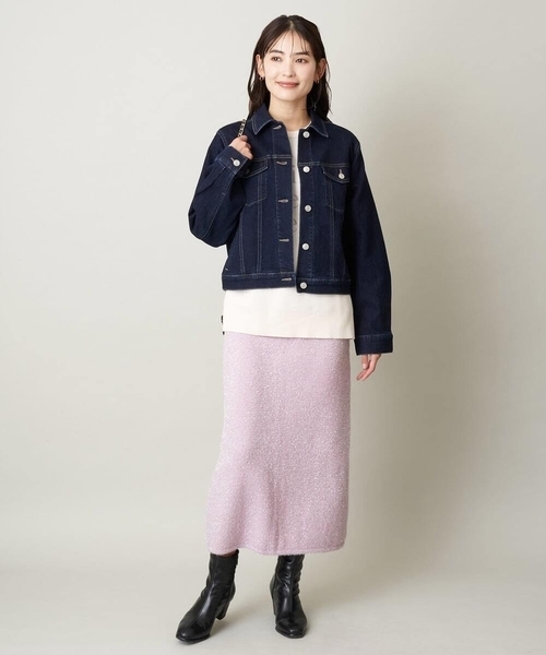 a.v.v(アーヴェヴェ)の「ラメフェザースカート(スカート・レディース・アイボリー/ライトピンク・40/36/38)」の8枚目の写真