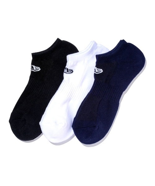 NEW ERA（ニューエラ）の「NEW ERA ニューエラ ショートソックス 3足組 / 靴下 3足セット neロゴ刺繍（ソックス/靴下・メンズ・マルチ/その他1/その他2/ブラック/ネイビー/ホワイト・21-23cm/25-27CM/23-25cm/27-29cm）」の4枚目の写真