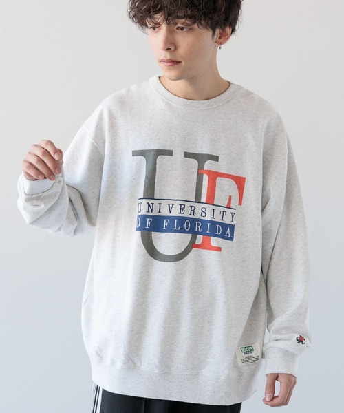 DISCUS（ディスカス）の「【DISCUS/ディスカス】別注/裏毛カレッジルーズスウェット（スウェット・メンズ・ネイビー/オフホワイト・MEDIUM/LARGE）」の2枚目の写真