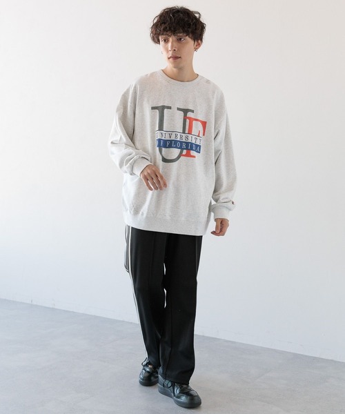 DISCUS（ディスカス）の「【DISCUS/ディスカス】別注/裏毛カレッジルーズスウェット（スウェット・メンズ・ネイビー/オフホワイト・MEDIUM/LARGE）」の3枚目の写真