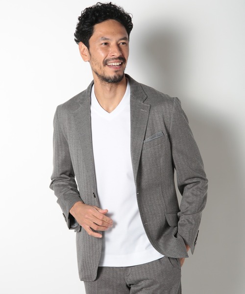 MEN'S BIGI(メンズビギ)の「【ACTIVE TAILOR】ヘリンボーンテーラードジャケット(テーラードジャケット・メンズ・グレー/ネイビー・02/03/04/01)」の3枚目の写真