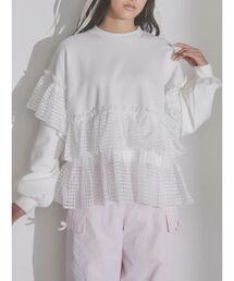 merry jenny | checkチュールフリルトレーナー(スウェット)