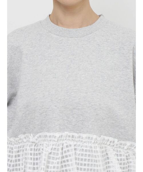 merry jenny（メリージェニー）の「checkチュールフリルトレーナー（スウェット・レディース・グレー/ピンク/オフホワイト・FREE）」の10枚目の写真