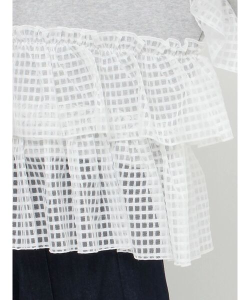 merry jenny（メリージェニー）の「checkチュールフリルトレーナー（スウェット・レディース・グレー/ピンク/オフホワイト・FREE）」の12枚目の写真