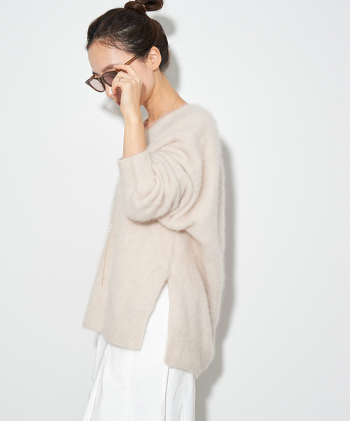 【美品✨】Plage ふわふわ　Fur V スリットプルオーバー　柔らかい　軽い セール】《追加》Fur Vスリットプルオーバー（ニット/セーター