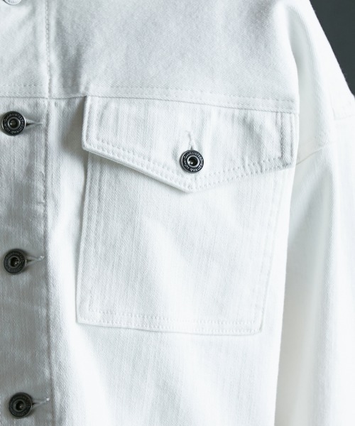 GEVS.（ジェイヴィス）の「＜大きいサイズ＞ ワイドシルエットショート丈デニムジャケット GEVS.（デニムジャケット・レディース・ブラック系/ホワイト系・L～LL/3L～4L/5L～6L）」の17枚目の写真