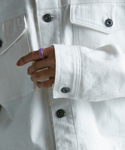 GEVS.（ジェイヴィス）の「＜大きいサイズ＞ ワイドシルエットショート丈デニムジャケット GEVS.（デニムジャケット・レディース・ブラック系/ホワイト系・L～LL/3L～4L/5L～6L）」の20枚目の写真