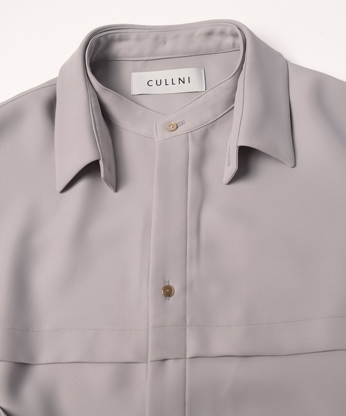 CULLNI（クルニ）の「24-SS-025 / Double Satin Removal collar Shirt 