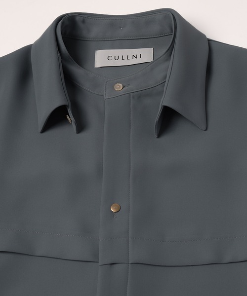 CULLNI（クルニ）の「24-SS-025 / Double Satin Removal collar Shirt 
