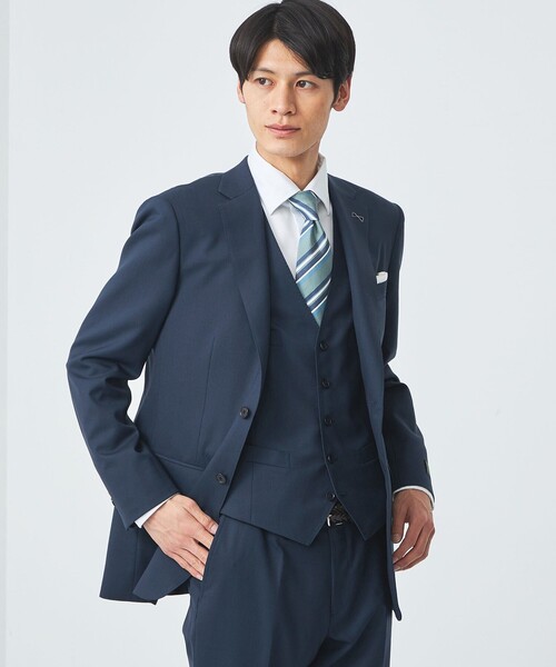 green label relaxing（グリーンレーベルリラクシング）の「REDA トロピカルムジ 2B RV スーツジャケット（スーツジャケット・メンズ・ネイビー/ロイヤルブルー/ダークブラウン/ブラック・46/44/42/50/48/52）」の4枚目の写真