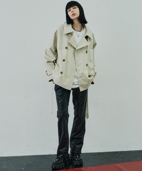 AIVER(アイバー)の「AIVER フェイクレザーセミフレアパンツ(その他パンツ・メンズ・ピンク系その他/ブラック・LARGE/MEDIUM/SMALL)」の11枚目の写真