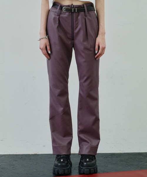 AIVER(アイバー)の「AIVER フェイクレザーセミフレアパンツ(その他パンツ・メンズ・ピンク系その他/ブラック・LARGE/MEDIUM/SMALL)」の13枚目の写真
