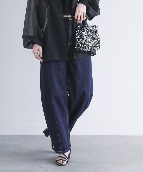 n'OrLABEL（ノアールレーベル）の「『カーブシルエットデニム』（デニムパンツ・レディース・インディゴブルー/ブラック/ワンウォッシュ・M/S/LL/L）」の16枚目の写真