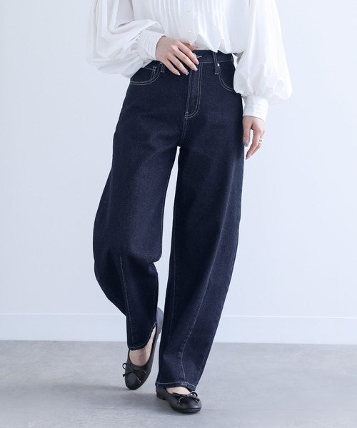 environe 24fw｜P009.1 サーベルカーブデニムパンツ スーパーランダムポケットクラッシュデニムカーゴパンツ
