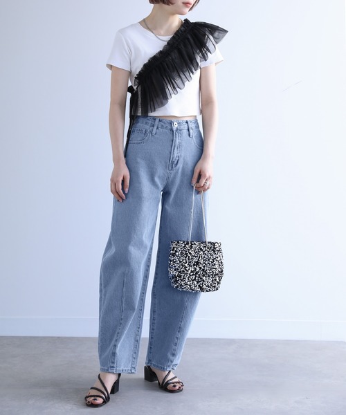 n'OrLABEL（ノアールレーベル）の「『カーブシルエットデニム』（デニムパンツ・レディース・インディゴブルー/ブラック/ワンウォッシュ・M/S/LL/L）」の11枚目の写真