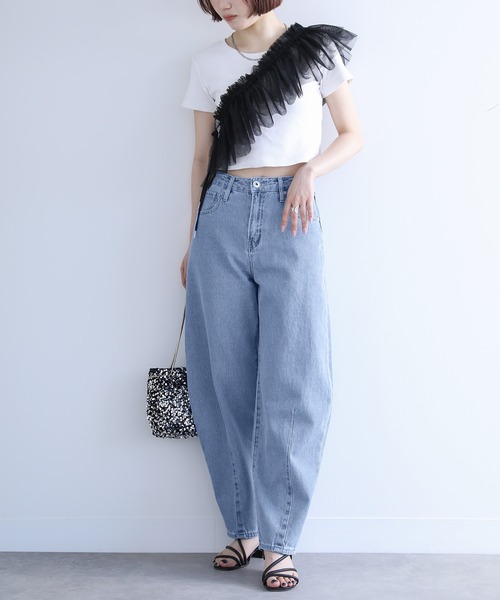 n'OrLABEL（ノアールレーベル）の「『カーブシルエットデニム』（デニムパンツ・レディース・インディゴブルー/ブラック/ワンウォッシュ・M/S/LL/L）」の12枚目の写真