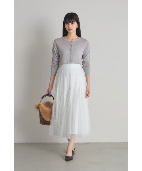 【専用】ロージー】ボリュームドットソフトチュールスカート(ホワイト) コンビドットチュールスカート（スカート）｜&. NOSTALGIA（アンド