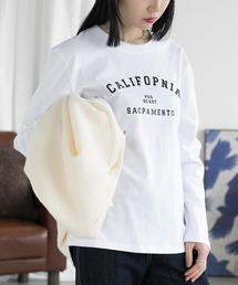 ロゴプリント ルーズロングTシャツ