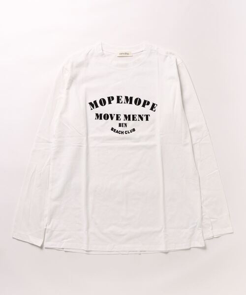 aimoha(アイモハ)の「ロゴプリント ルーズロングTシャツ(Tシャツ/カットソー・レディース・ダークグレー/ホワイト・FREE)」の4枚目の写真