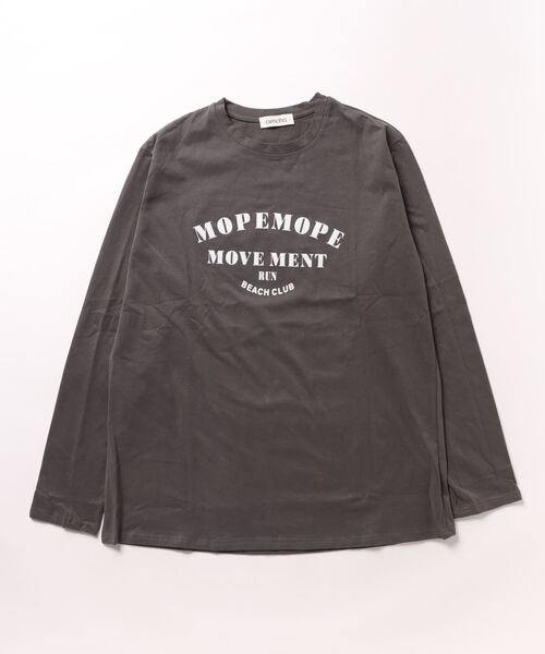 aimoha(アイモハ)の「ロゴプリント ルーズロングTシャツ(Tシャツ/カットソー・レディース・ダークグレー/ホワイト・FREE)」の5枚目の写真