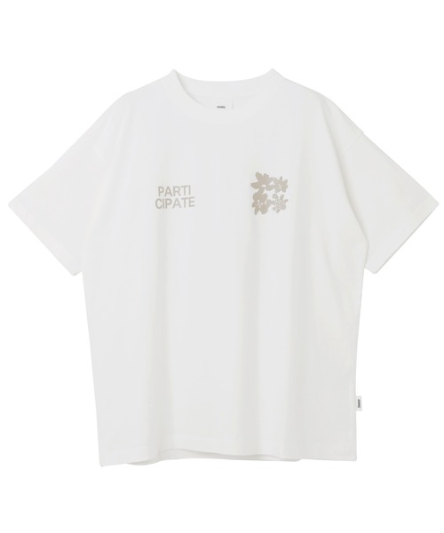 ANME（アンメ）の「前後ロゴ入りフラワープリント半袖Tシャツ（Tシャツ/カットソー・レディース・ホワイト系その他2/グレー系その他/グレー系その他2/ホワイト系その他・M/L/XL）」の9枚目の写真