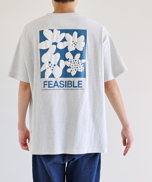 前後ロゴ入りフラワープリント半袖Tシャツ（Tシャツ/カットソー