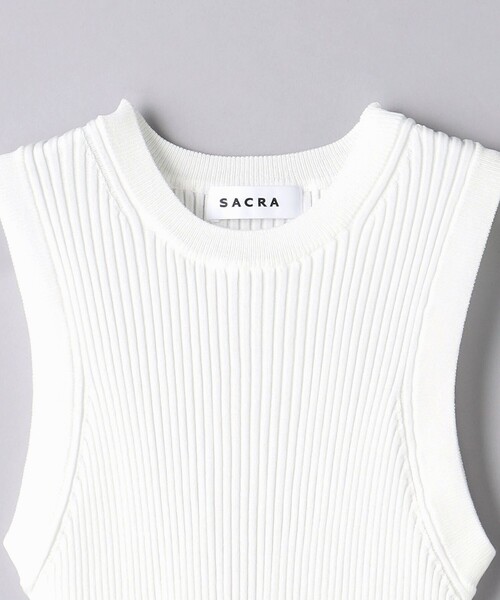 SACRA(サクラ)の「<SACRA>リブ タンクトップ(ニット/セーター・レディース・ダークグレー/ホワイト・38)」の19枚目の写真