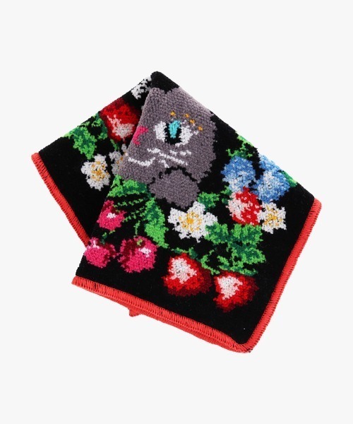 ANNA SUI（アナスイ）の「ネコ柄シェニール織タオルハンカチ（ハンカチ