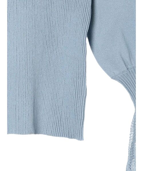 earth music&ecology（アースミュージックアンドエコロジー）の「袖ポイントニットプルオーバー（ニット/セーター・レディース・ネイビー/アイボリー/ライトグレー系1/ブルー・M/S）」の7枚目の写真