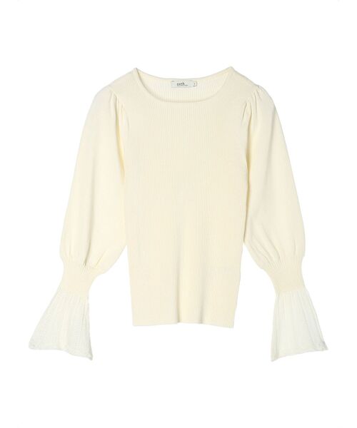 earth music&ecology（アースミュージックアンドエコロジー）の「袖ポイントニットプルオーバー（ニット/セーター・レディース・ネイビー/アイボリー/ライトグレー系1/ブルー・M/S）」の10枚目の写真