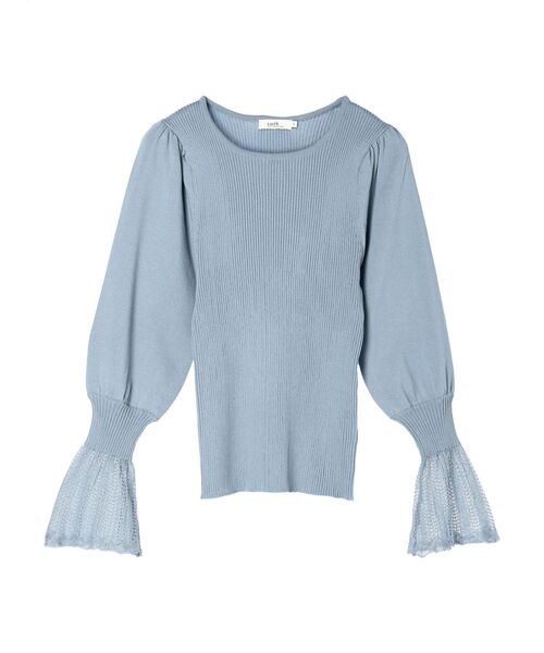 earth music&ecology（アースミュージックアンドエコロジー）の「袖ポイントニットプルオーバー（ニット/セーター・レディース・ネイビー/アイボリー/ライトグレー系1/ブルー・M/S）」の11枚目の写真