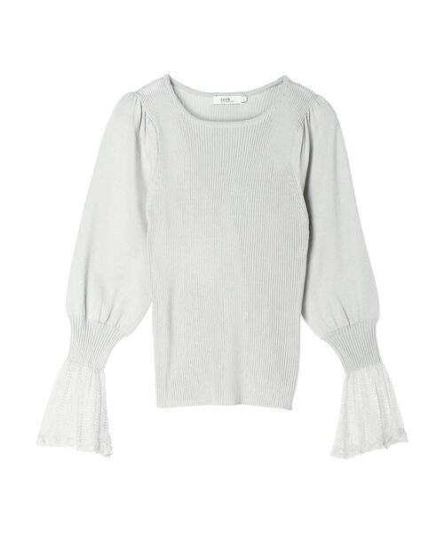 earth music&ecology（アースミュージックアンドエコロジー）の「袖ポイントニットプルオーバー（ニット/セーター・レディース・ネイビー/アイボリー/ライトグレー系1/ブルー・M/S）」の13枚目の写真