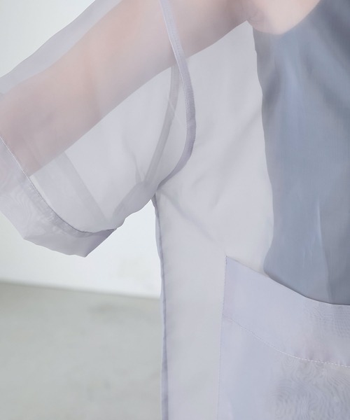 forksy.（フォルクシー）の「【forksy.】オーガンジーシアー半袖ジャケット（その他アウター・レディース・ブラック/アイボリー/ラベンダー・FREE）」の16枚目の写真