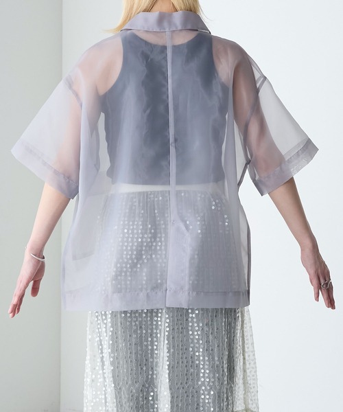 forksy.（フォルクシー）の「【forksy.】オーガンジーシアー半袖ジャケット（その他アウター・レディース・ブラック/アイボリー/ラベンダー・FREE）」の19枚目の写真