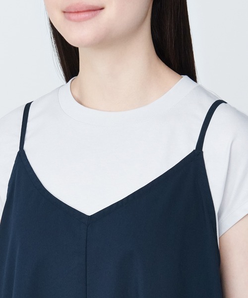 無印良品(ムジルシリョウヒン)の「婦人 シワになりにくい ブロードキャミソールワンピース(ワンピース・レディース・ネイビー系/グレー/ブラック・XS/XL/L/M/S)」の4枚目の写真