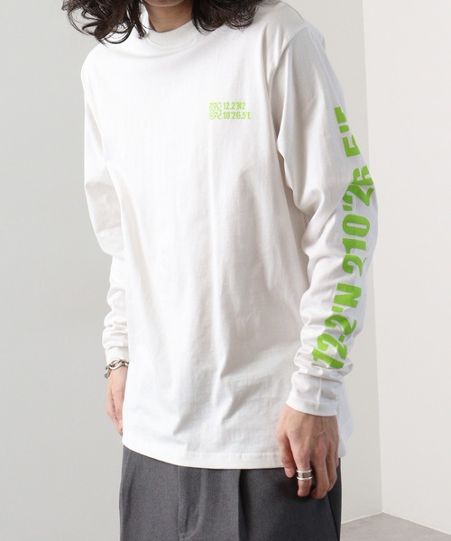 FUNALIVE（ファンアライブ）の「プリント柄込みロンT（Tシャツ/カットソー・メンズ・パープル/ブラック系/ベージュ/グリーン/ブラック系1/ベージュ系/ブラック系3/ホワイト系4/ブラック/ホワイト系/ホワイト系1/ホワイト系2/オフホワイト/ブラック系2/ホワイト系3/パープル系/ブラック系4/グリーン系・L/XL/M）」の5枚目の写真