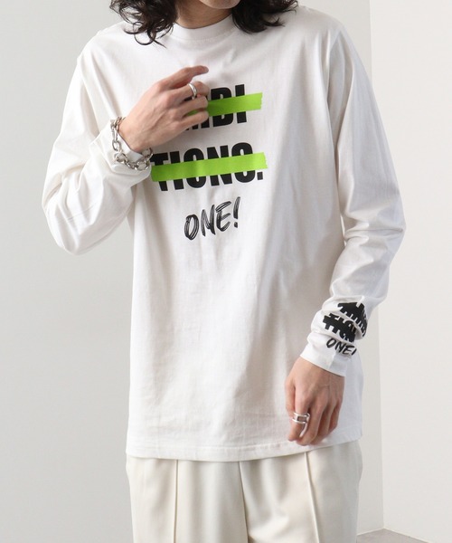 FUNALIVE（ファンアライブ）の「プリント柄込みロンT（Tシャツ/カットソー・メンズ・パープル/ブラック系/ベージュ/グリーン/ブラック系1/ベージュ系/ブラック系3/ホワイト系4/ブラック/ホワイト系/ホワイト系1/ホワイト系2/オフホワイト/ブラック系2/ホワイト系3/パープル系/ブラック系4/グリーン系・L/XL/M）」の7枚目の写真