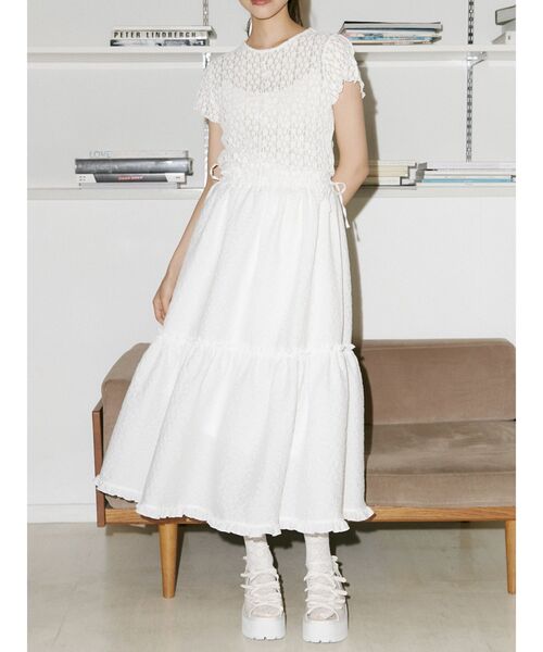 merry jenny（メリージェニー）の「ドッキングフレアワンピース（ワンピース・レディース・ブラック/オフホワイト・FREE）」の2枚目の写真