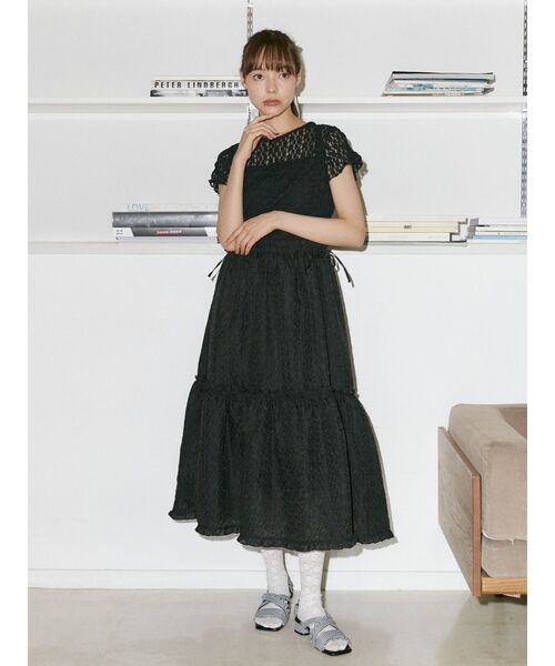 merry jenny（メリージェニー）の「ドッキングフレアワンピース（ワンピース・レディース・ブラック/オフホワイト・FREE）」の21枚目の写真