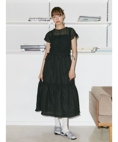 merry jenny（メリージェニー）の「ドッキングフレアワンピース（ワンピース・レディース・ブラック/オフホワイト・FREE）」の18枚目の写真