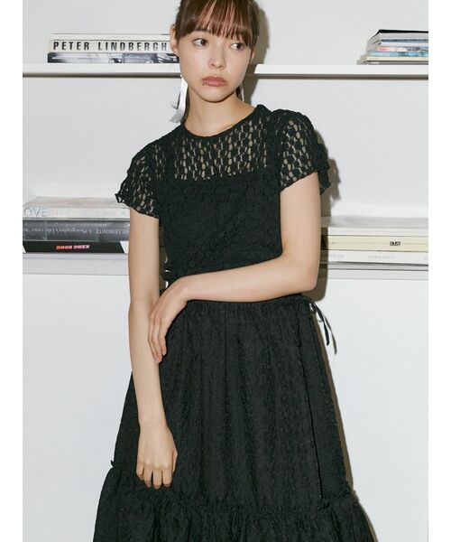 merry jenny（メリージェニー）の「ドッキングフレアワンピース（ワンピース・レディース・ブラック/オフホワイト・FREE）」の13枚目の写真